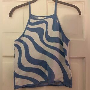 Miss Love - size Small Blue & White Top